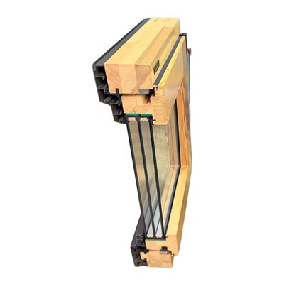 หน้าต่างไม้หุ้มอลูมิเนียมประหยัดพลังงาน